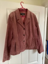 Wallace Sacks Dusky Pink Leather Jacket Size 16 Excellent Condition