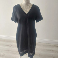 NEXT SIZE 12 BLACK LINEN MIX SHIFT TYPE DRESS