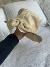 True Vintage 1920s Ivory Brimmed Everyday Hat Bow Back 54cms Circumference 