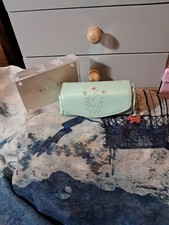 Radley Leather Lipstick Holder With Dangling Scottie Dog . Mint Green.