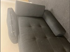 Luxury Grey Chenille Chaise Lounge Sofa Bed L147cmxW105xH45cm