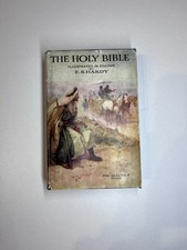 VINTAGE COLLINS HOLY BIBLE ILLUSTRATED IN COLOUR BY E.S. HARDY - 1948
