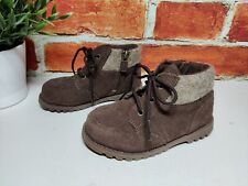NEW BOYS GIRLS UGG ORIN WOOL BOOT UK 7 EU 35 US 8 BROWN SUEDE LACE UP SIDE ZIP