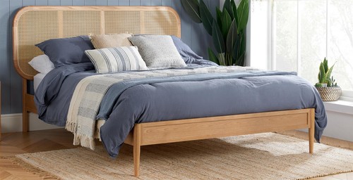 Oak and rattan wood - oak, wooden