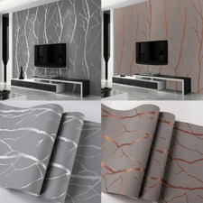 Modern 3D Embossed Wallpaper Wave Textured Wall Decor Cover Paper Grey/Coffee UK