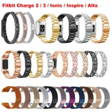 For Fitbit Charge 4 3 2 Ionic Inspire Versa 2 Replacement Metal Watch Band Strap