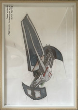 Star Wars original framed artwork - Darth Maul's Sith infiltrator 'Scimitar'