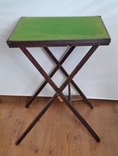 Vintage Folding Card Table with Green Top 55x55x68cm - Poor Condition, Upcycle