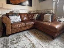 Tan Leather 5 Seater Corner
