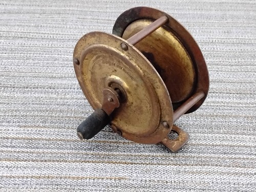 Antique brass fly fishing reel - brass,
