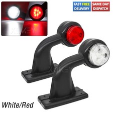 2 X Led Side Marker Lights Elbow Rubber Outline Rear Trailer Truck Lorry 12V UK