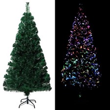 Fiber Optic Green Christmas Tree Festive Home Decoration Xmas Tree Metal Stand