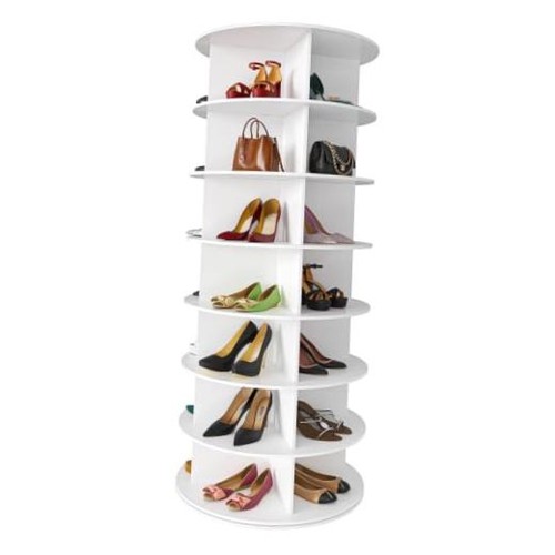 White tier rotating shoe - white, 7