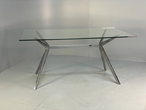 Glass chrome dining - glass,