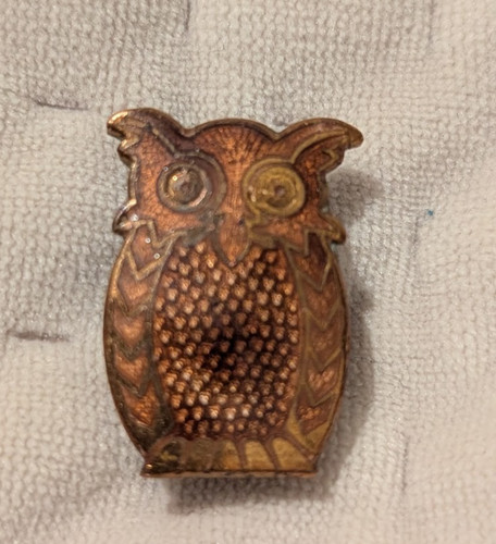 Vintage collins london owl pin - owl,
