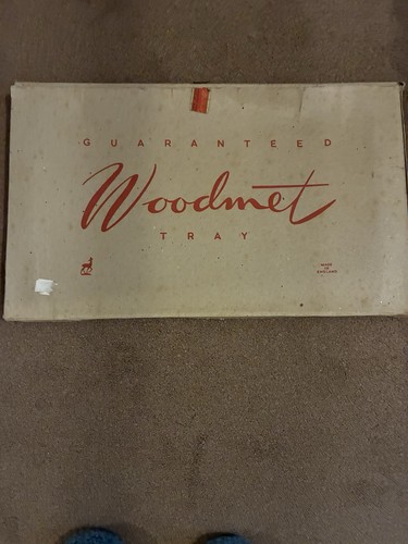 Retro red woodmet tray with - red,