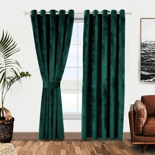 Plush velvet curtains eyelet - curtains,