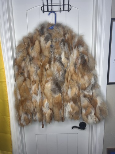 Vintage real red fox - red, fur