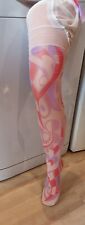 Ladies New Pink and Multi  Designer Tights M/L