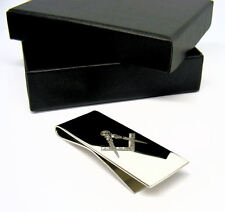 Personalised Silver Masonic Compass & Square Money Clip Engraved Gift