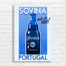 Retro Sovina Amber Beer Blue Canvas Print Large Picture Wall Art
