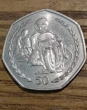Rare 50p TT Motorbike Races Isle Of Man 1997 Fifty Pence Coin - Rare Coin IOM. 