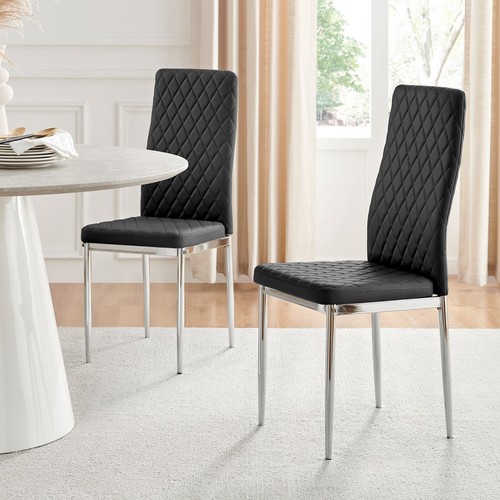 Black milan dining chairs - black,