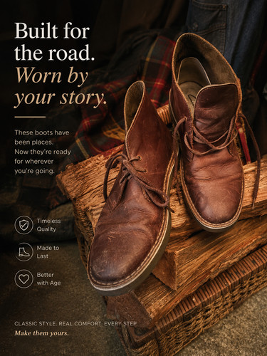 Clarks leather desert boots - clarks,