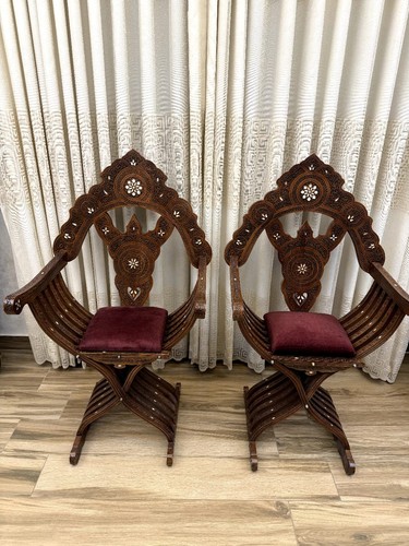 Pair syrian damascus - pair, walnut