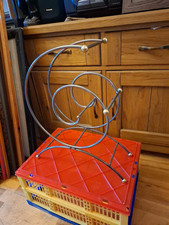 ULTRA RARE Unusual MCM Sputnik Atomic Style Iron Swirl 9 Bottle Wine Rack