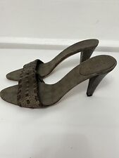 Gucci Vintage Brown Canvas GG Logo Slide / Mule Heels Size UK7 / EU40