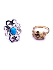 Stunning set of two Sarah coventry adjustable statement rings E31