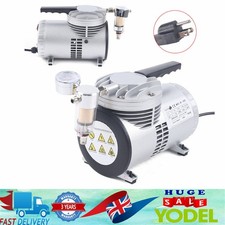 Lab Electric No Oil Vacuum Pump Lubrication Diaphragm Pump W/ Vacuum Gauge 1/6HP