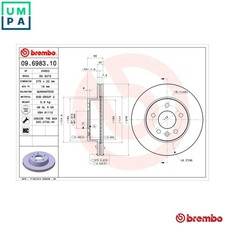 2x BRAKE DISC 09.6983.10 FOR