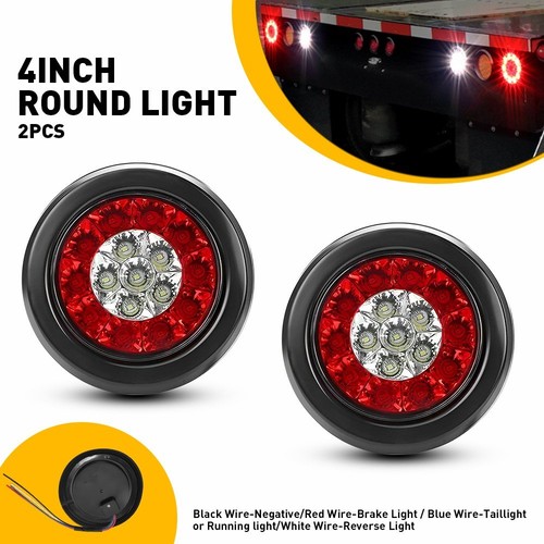 Round rear led white - 4''round,