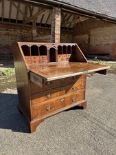 Antique Georgian English Walnut Gentleman’s Bureau Writing Desk Secretaire