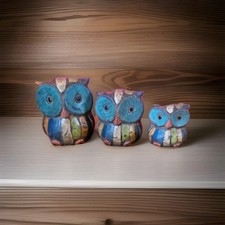 Set of 3 Rustic Hand Carved