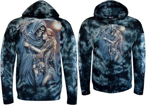 Tie dye hoodie zip grim - hoodie, up