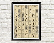MAGIC CARDS PRINT: Vintage Fortune Telling Future Past Art Illustration