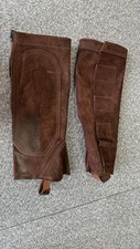 Roma Brown Leather Riding Leg Shin Guards and Cover Shields Protectors