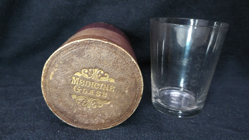 Graduated medicine glass - graduated, with