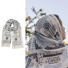 New Soft Christian Bible Verse Shawl Polyester Psalms Prayer Scarf Unisex Shawl