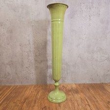 Vintage Laura Ashley Home Tall Metal Vase Green Verdigris Finish 54m Tall