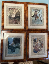 4 Framed Edmund Dulac Prints from 'The Rubaiyat of Omar Khayyam' Published 1920