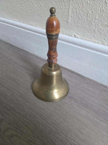 Vintage brass school bell - school,