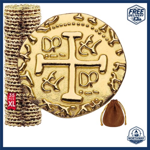 Large gold metal pirate - large,