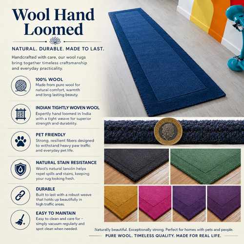 Solid plain 100 wool - plain, hand