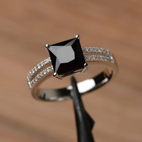 3ct princess cut black diamond - 3ct,