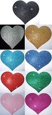 FABRIC GLITTER 4inch HEART IRON-ON craft DANCE COSTUME TSHIRT TRANSFER PATCH