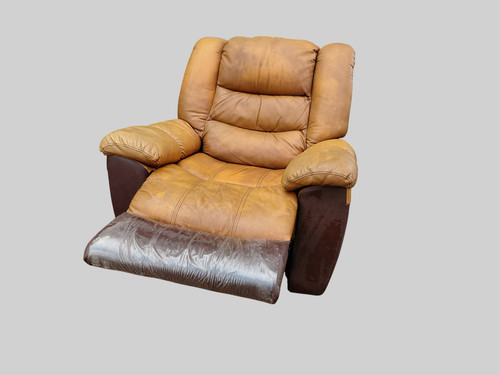 Tone brown leather glider - leather,